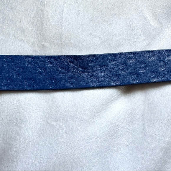 Devon Halsey Womens Royal Blue Leather Golf Belt Small embossed logo Limited Ed